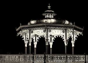 Black and white image of Brighton Bandstand
