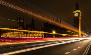 Busy traffic on Westminster Bridge by Nigel Cherry
